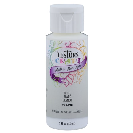 Testors Interior Paint, Eggshell, White, 2 oz 292430A